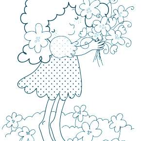 Раскраска Девушка весна