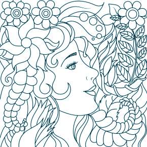 Раскраска Девушка весна