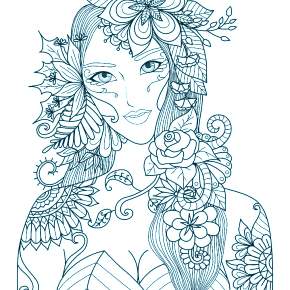 Раскраска Девушка весна