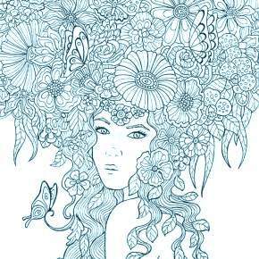 Раскраска Девушка весна