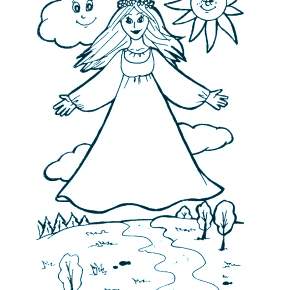 Раскраска Девушка весна