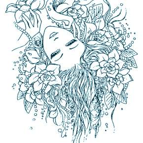 Раскраска Девушка весна