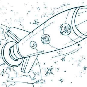 Раскраски ко Дню Космонавтики