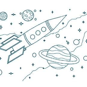 Раскраски ко Дню Космонавтики