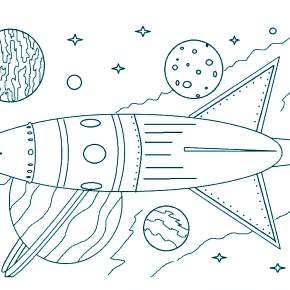 Раскраски ко Дню Космонавтики