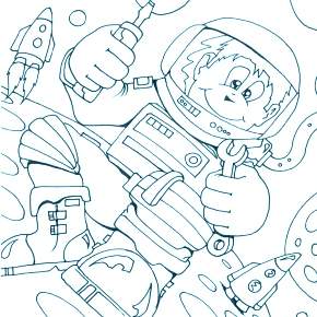 Раскраски ко Дню Космонавтики