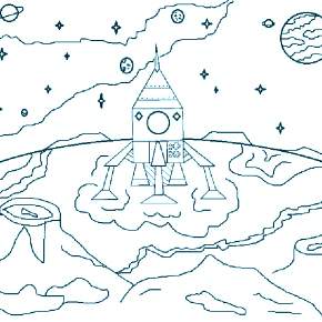 Раскраски ко Дню Космонавтики