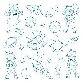 Раскраски ко Дню Космонавтики