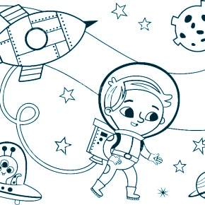 Раскраски ко Дню Космонавтики