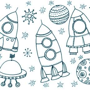 Раскраски ко Дню Космонавтики