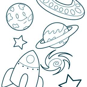Раскраски ко Дню Космонавтики