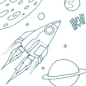 Раскраски ко Дню Космонавтики