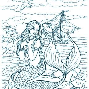 Раскраска Русалочка Раскраска Русалочка