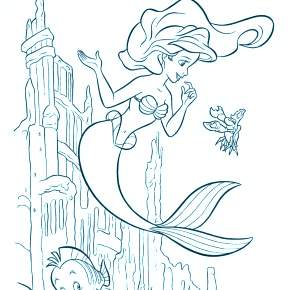 Раскраска Русалочка Раскраска Русалочка