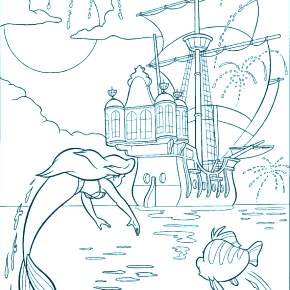 Раскраска Русалочка Раскраска Русалочка