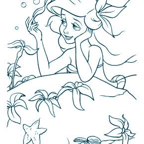 Раскраска Русалочка Раскраска Русалочка