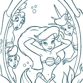Раскраска Русалочка Раскраска Русалочка