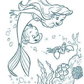 Раскраска Русалочка Раскраска Русалочка