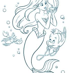 Раскраска Русалочка Раскраска Русалочка