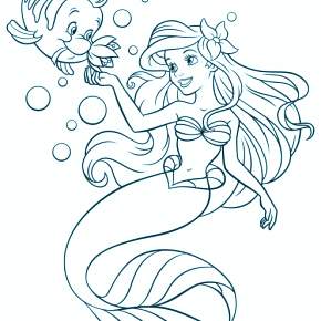 Раскраска Русалочка Раскраска Русалочка