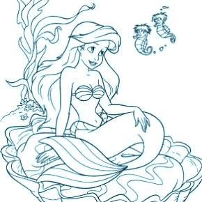 Раскраска Русалочка Раскраска Русалочка