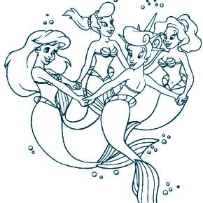 Раскраска Русалочка Раскраска Русалочка