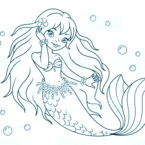 Раскраска Русалочка Раскраска Русалочка