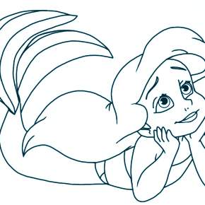 Раскраска Русалочка Раскраска Русалочка