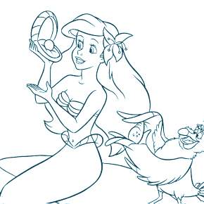 Раскраска Русалочка Раскраска Русалочка