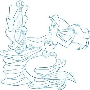 Раскраска Русалочка Раскраска Русалочка