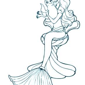 Раскраска Русалочка Раскраска Русалочка