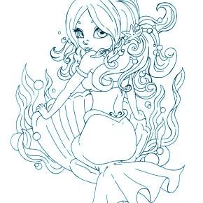 Раскраска Русалочка Раскраска Русалочка