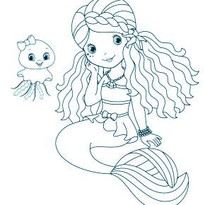 Раскраска Русалочка Раскраска Русалочка