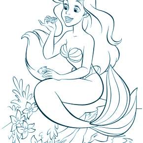 Раскраска Русалочка Раскраска Русалочка