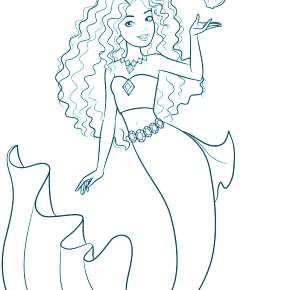 Раскраска Русалочка Раскраска Русалочка