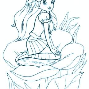 Раскраска Дюймовочка