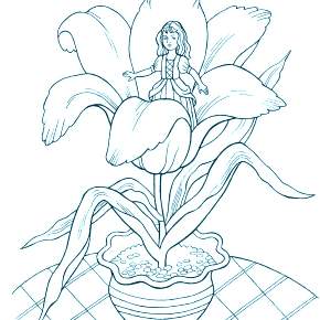 Раскраска Дюймовочка