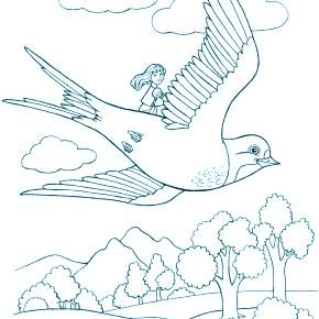 Раскраска Дюймовочка