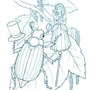 Раскраска Дюймовочка
