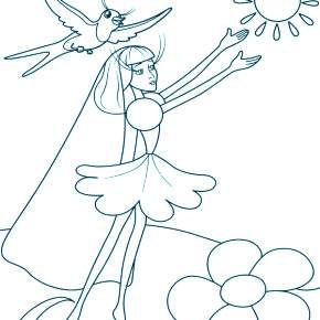 Раскраска Дюймовочка