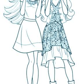 Раскраска Модницы Раскраска Модницы