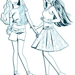 Раскраска Модницы Раскраска Модницы