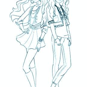 Раскраска Модницы Раскраска Модницы