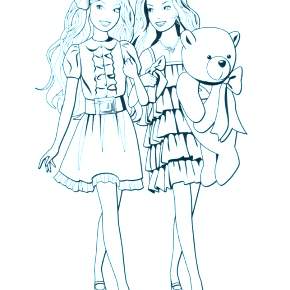 Раскраска Модницы Раскраска Модницы