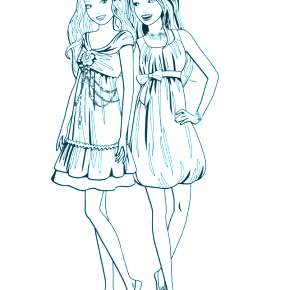 Раскраска Модницы Раскраска Модницы