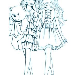 Раскраска Модницы Раскраска Модницы