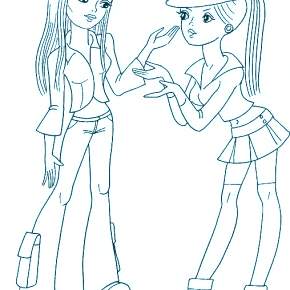 Раскраска Модницы Раскраска Модницы