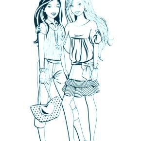 Раскраска Модницы Раскраска Модницы