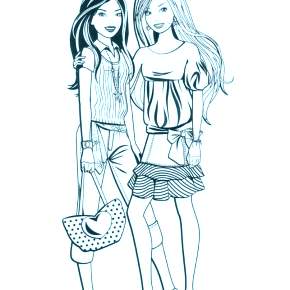 Раскраска Модницы Раскраска Модницы