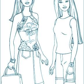 Раскраска Модницы Раскраска Модницы